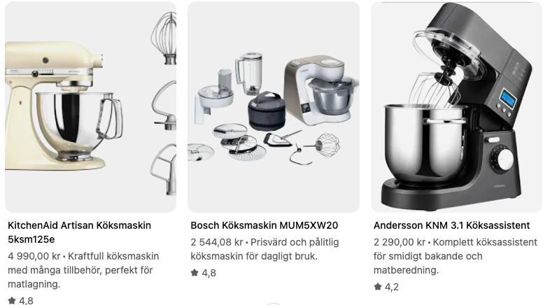 Köksmaskiner och kökselektronik.26